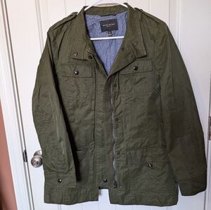 Banana Republic Belted Cotton Utility Coat Women's Medium Mistletoe/Blue